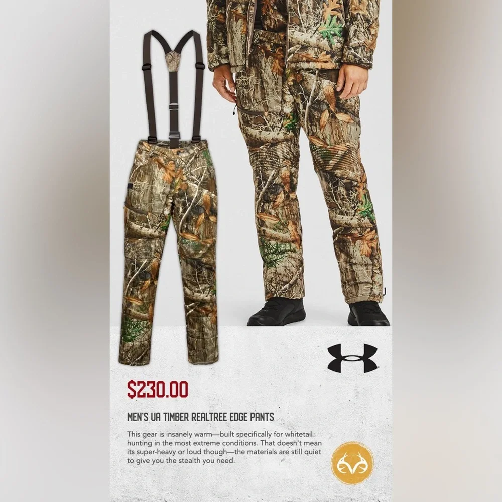 NWT Mens Under Armour Realtree Edge Extreme Season Hunting CamoPants 1316736 XXL - Picture 11 of 11